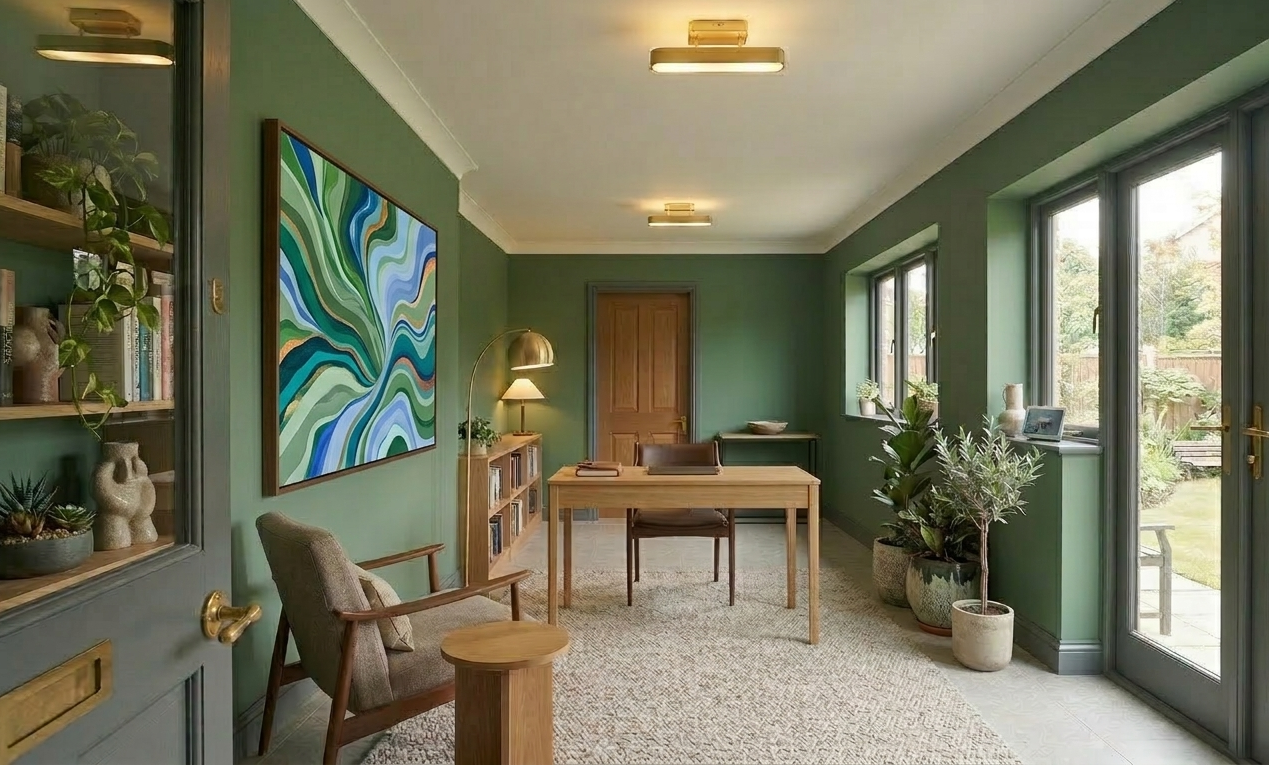couleur anti-stress bureau vert moyen décoration intérieur